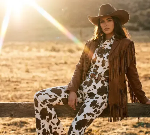 Western clothing collection including Wrangler jeans, pearl snap shirts and jackets
